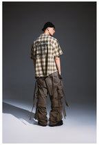 Remedy Skull Print Plaid Short Sleeve Shirt