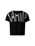KARMANISTIC Glitter Logo Print Loose Fit Tee