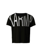 KARMANISTIC Glitter Logo Print Loose Fit Tee