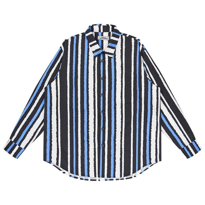 EMPTY REFERENCE Oil Painting Stripes Long Sleeved Shirt