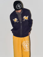 LIBERAFIT Cowboy Star Jacquard Zip Up Cowichan Cardigan