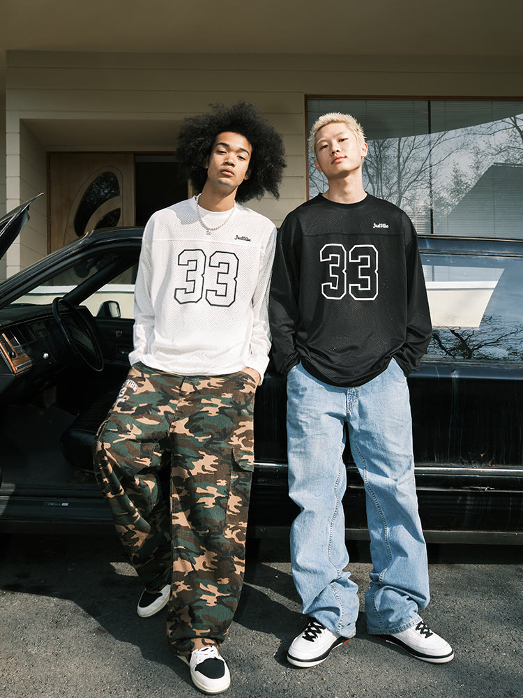 JUST VIBE 33 Numbering Printed Mesh Hockey Jersey