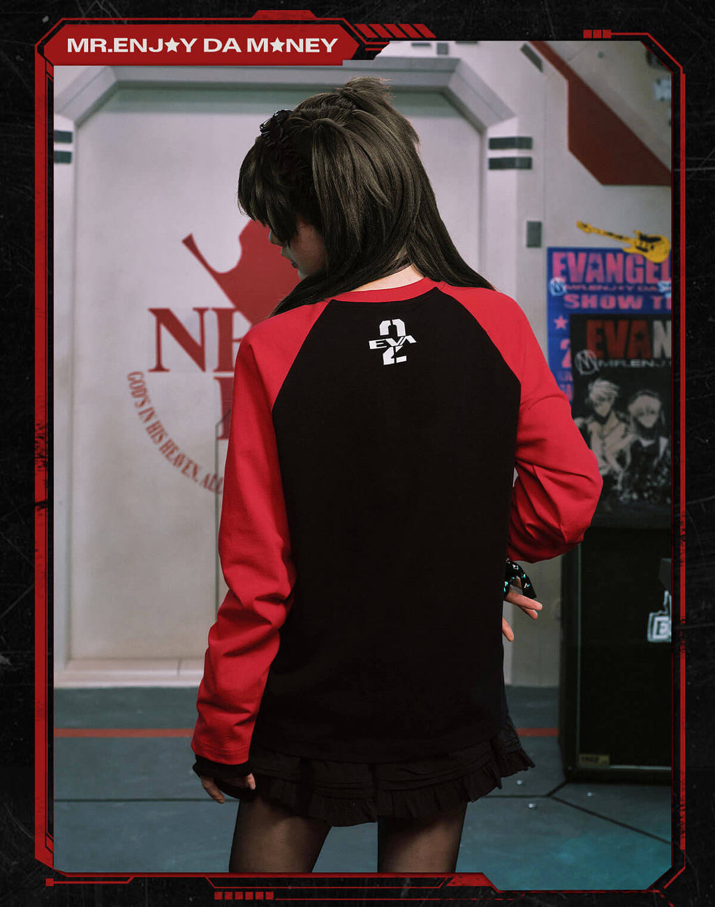 MEDM x EVA NEVER END Character Print Raglan Long Sleeve Tee