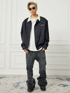 Achock Splicing Zipper Short Jacket