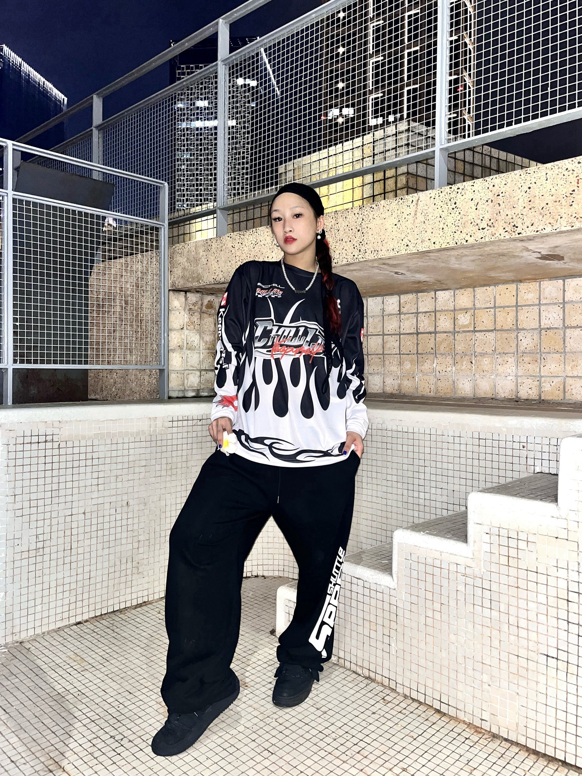 CHILLLIFE Logo Flame Long Sleeved Jersey