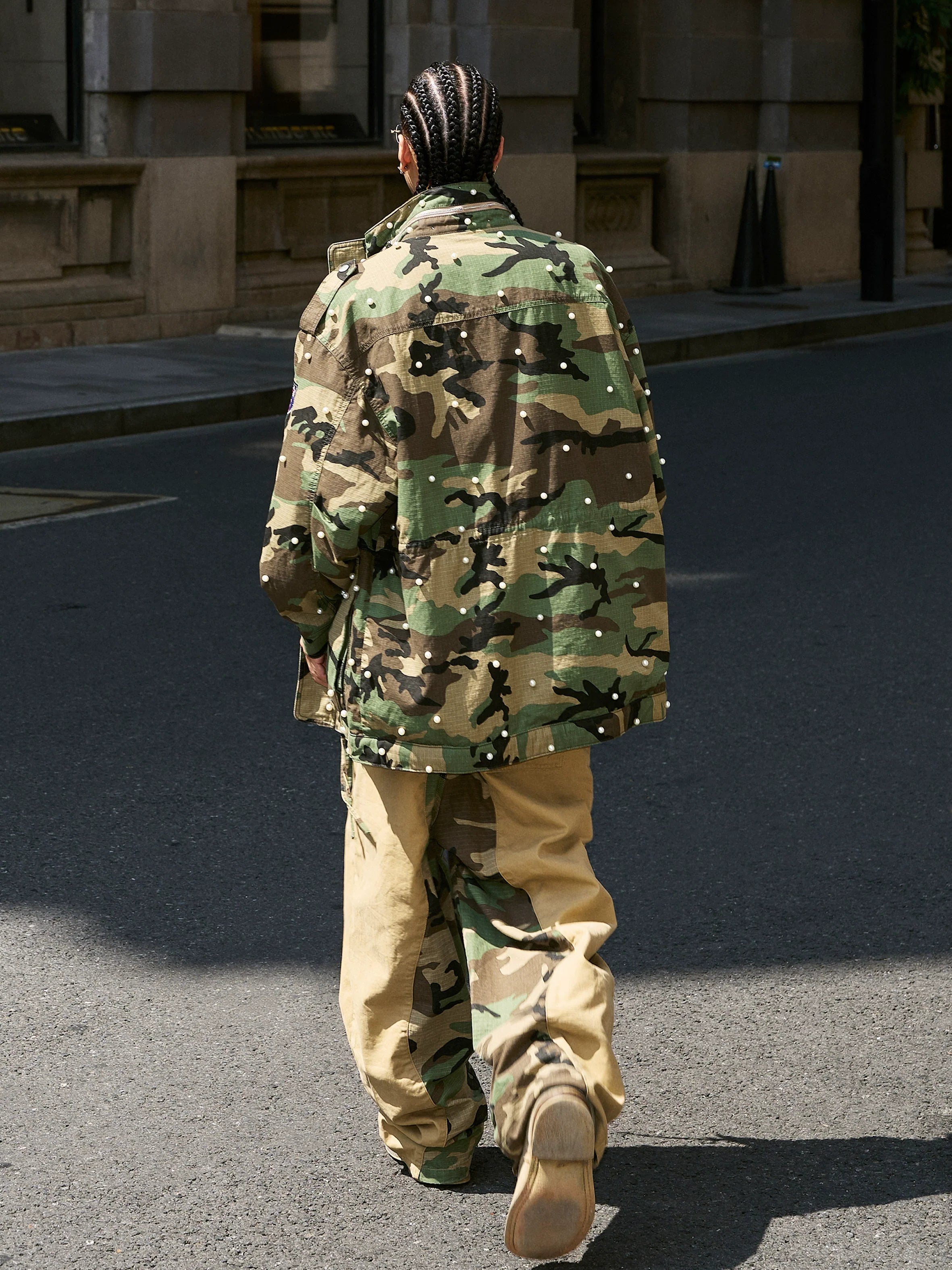 STEEPC Camouflage Pearl Studded M65 Field Jacket