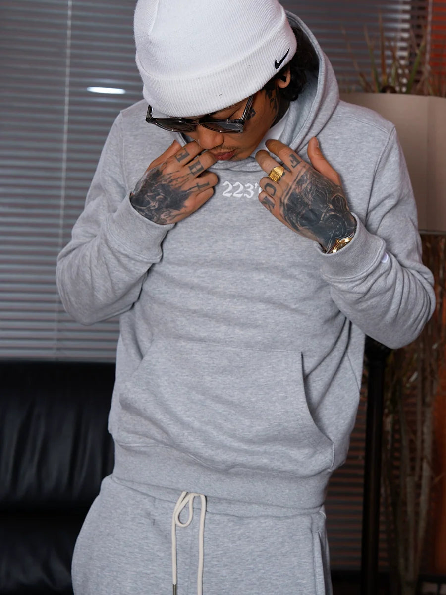 TGFCLUB 223 Embroidered Basic Hoodie and Sweatpants