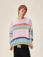 EVILKNIGHT(EK) Rainbow Striped Knit Sweater