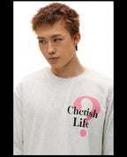 NOVACAM Question Mark Print Long Sleeve Tee