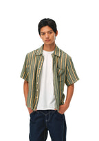 EVILKNIGHT(EK) Striped Plaid Reversible Short Sleeve Shirt
