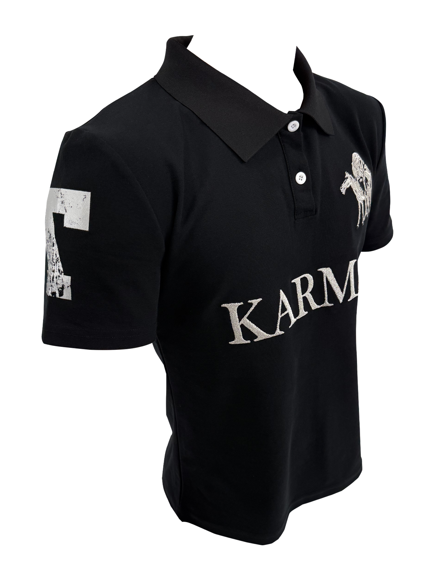 KARMANISTIC Embroidered and Printed Short Polo Shirt