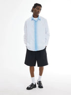EMPTY REFERENCE White Blue Stripe Gradient Long Sleeve Shirt