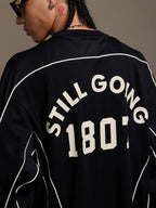 1807 Patchwork Print V Neck Long Sleeve Hockey Jersey
