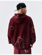 MEDM Washed Star All Over Print Zip Up Hoodie