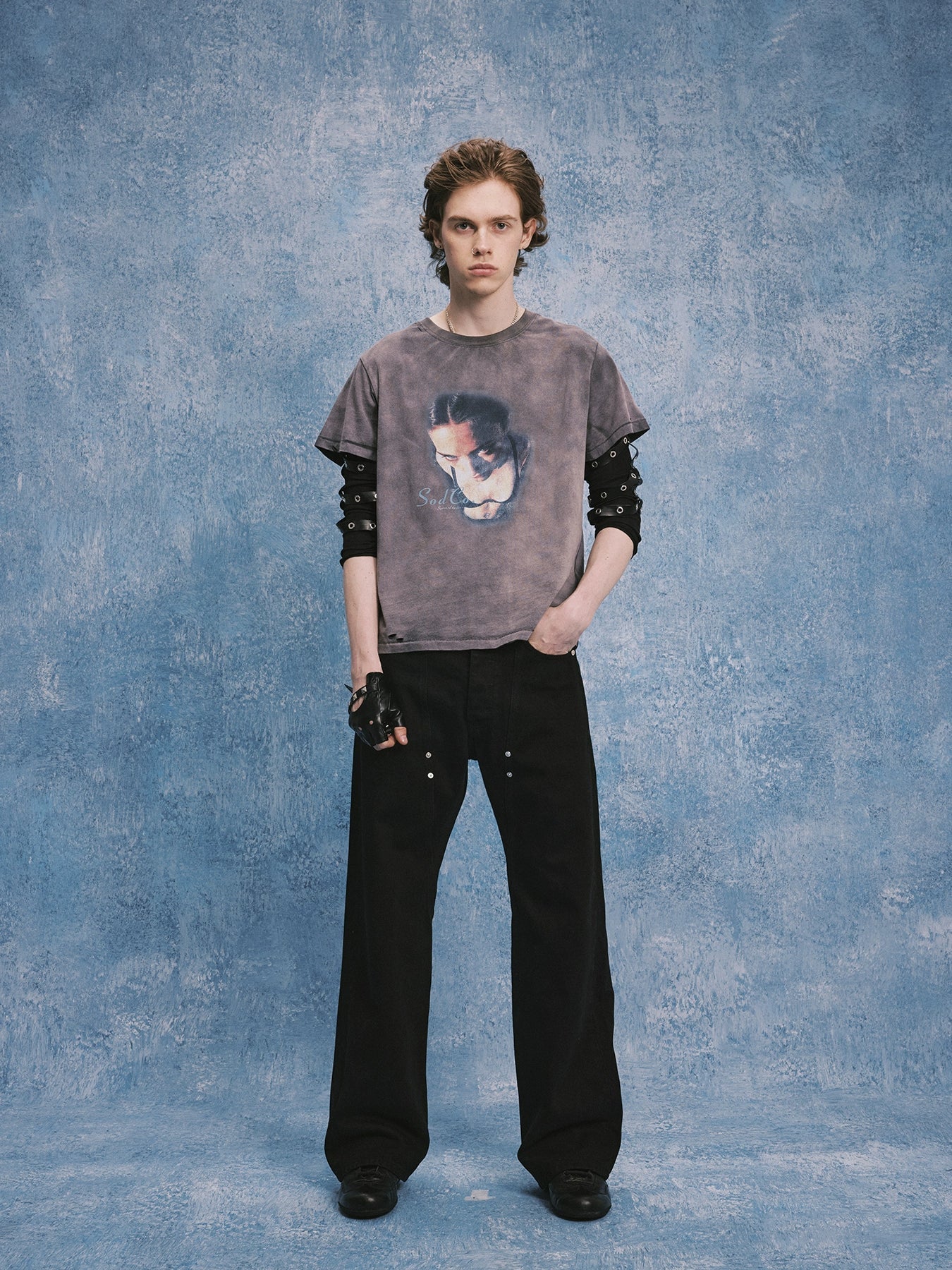 SOD Co. Artwork Print Distressed Washed Tee