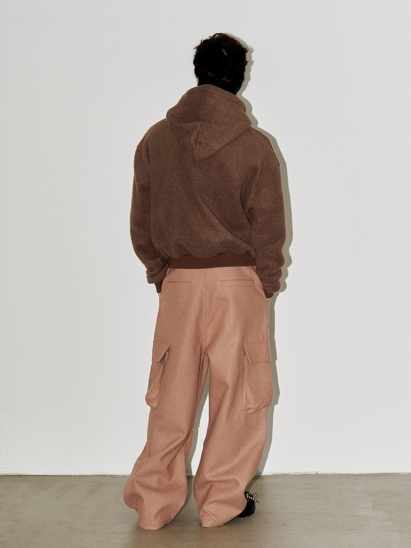 LIBERAFIT Wool Sherpa Hooded Zip Up Jacket