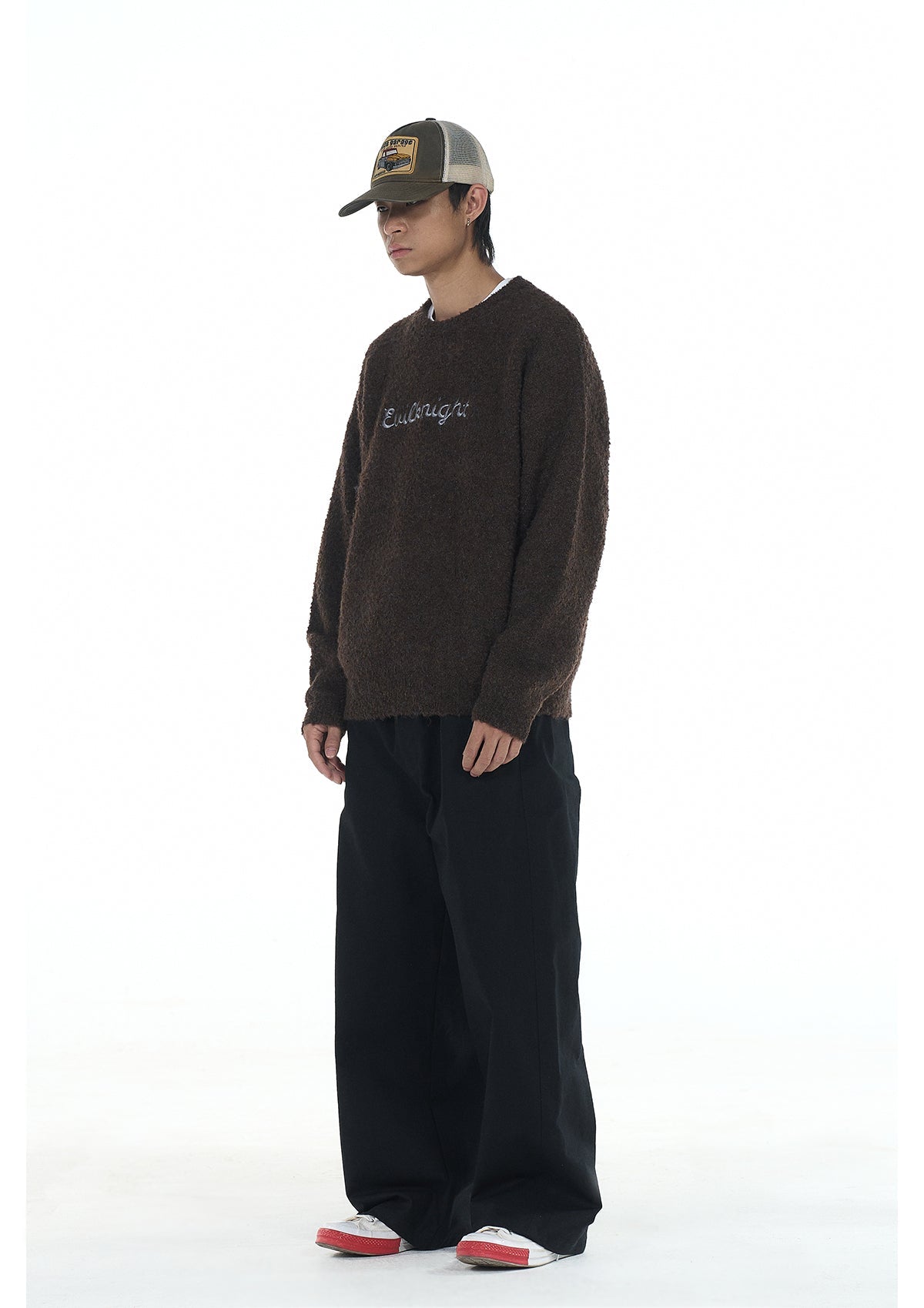 EVILKNIGHT(EK) Sweet Embroidered Custom Dyed Knit Sweater