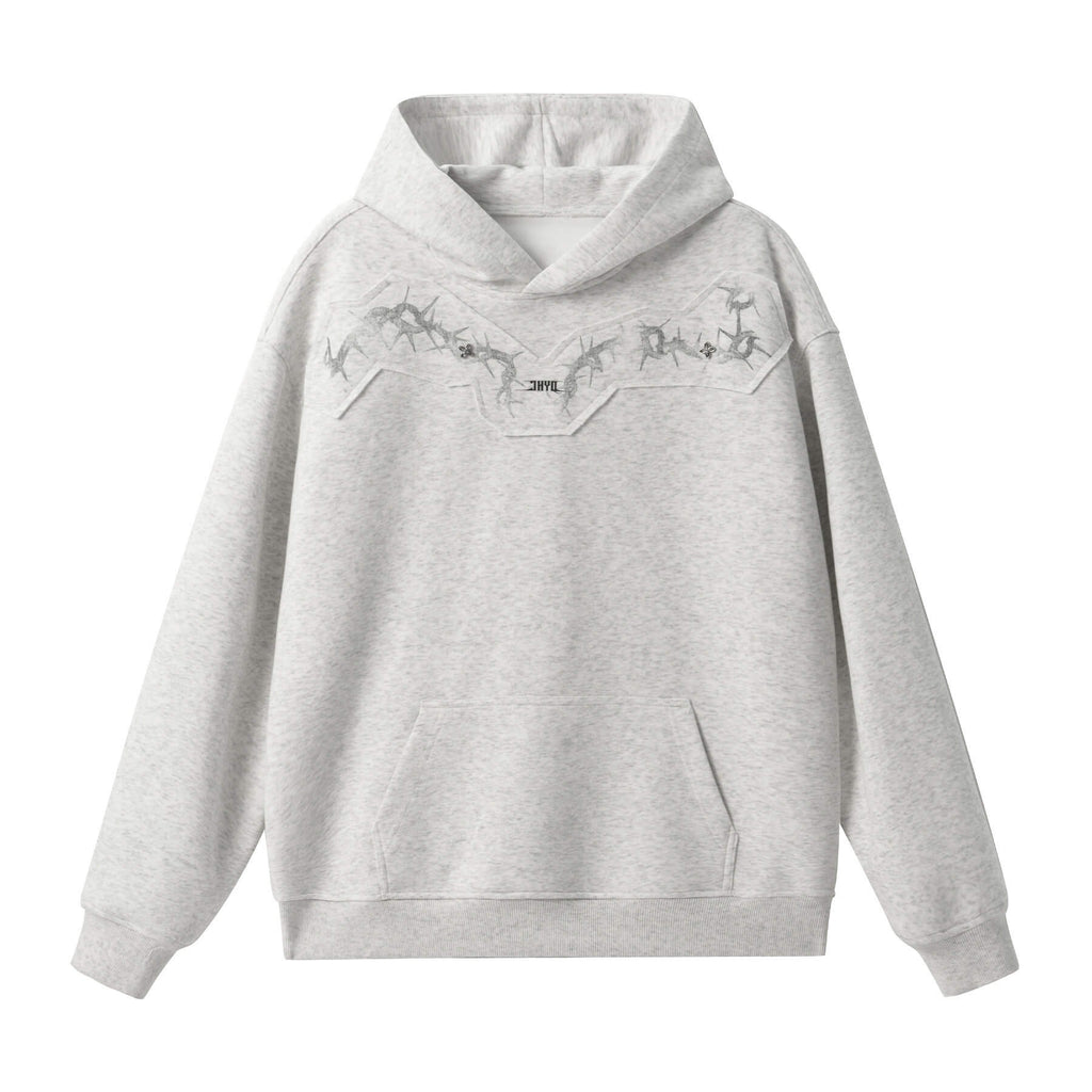 JHYQ Thorn Print 3D Patch Hoodie