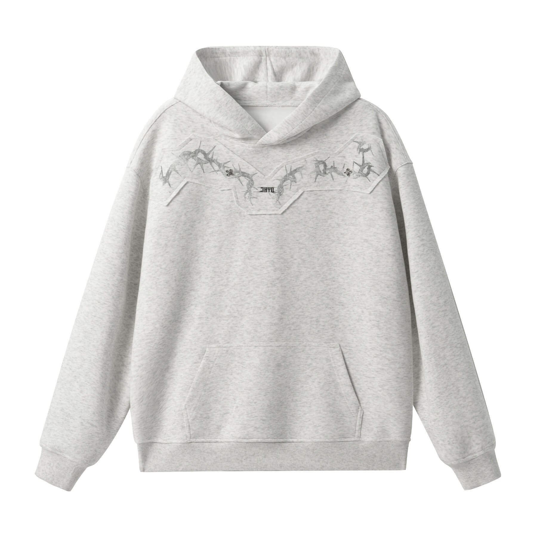 JHYQ Thorn Print 3D Patch Hoodie