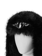 KARMANISTIC Metal Logo Fur Earflap Beanie