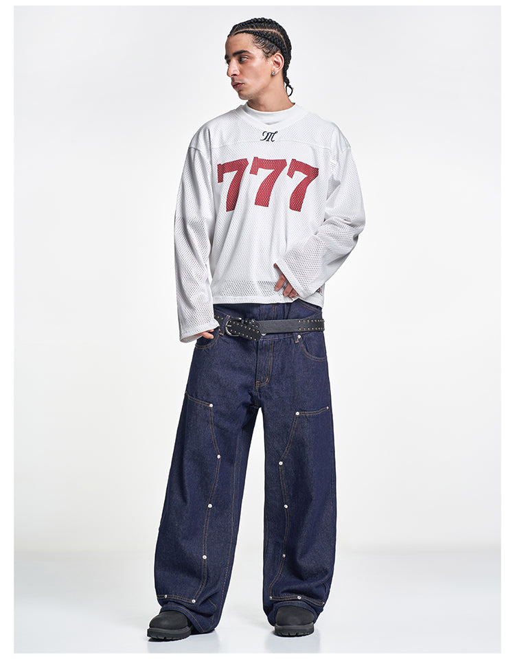 F3F Select 777 Numbered Mesh Long Sleeve Hockey Jersey