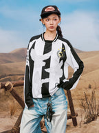 YADcrew Lace Peace Dove Striped Long Sleeve Soccer Jersey