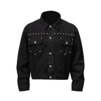 KARMANISTIC Diamond Studded Short Denim Jacket