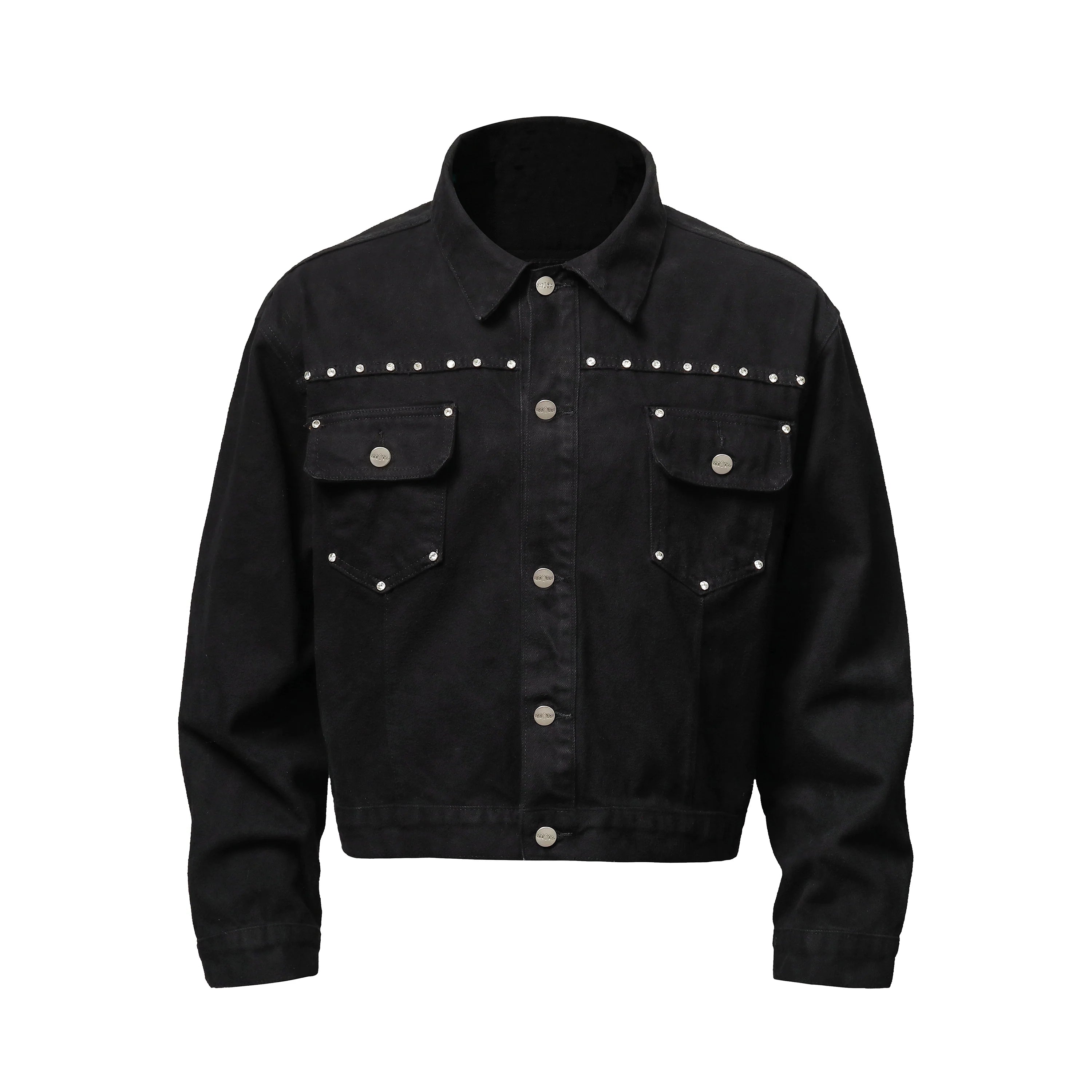 KARMANISTIC Diamond Studded Short Denim Jacket