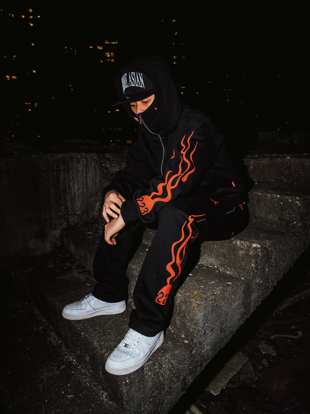 TGFCLUB Flame Pattern Sweatpants