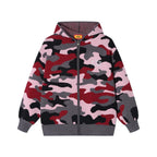 AFGK Pink Camouflage Zip-Up Knit Hoodie