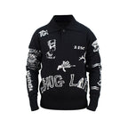 TGFCLUB 2PAC Tattoo Slim Fit Polo Knit Sweater