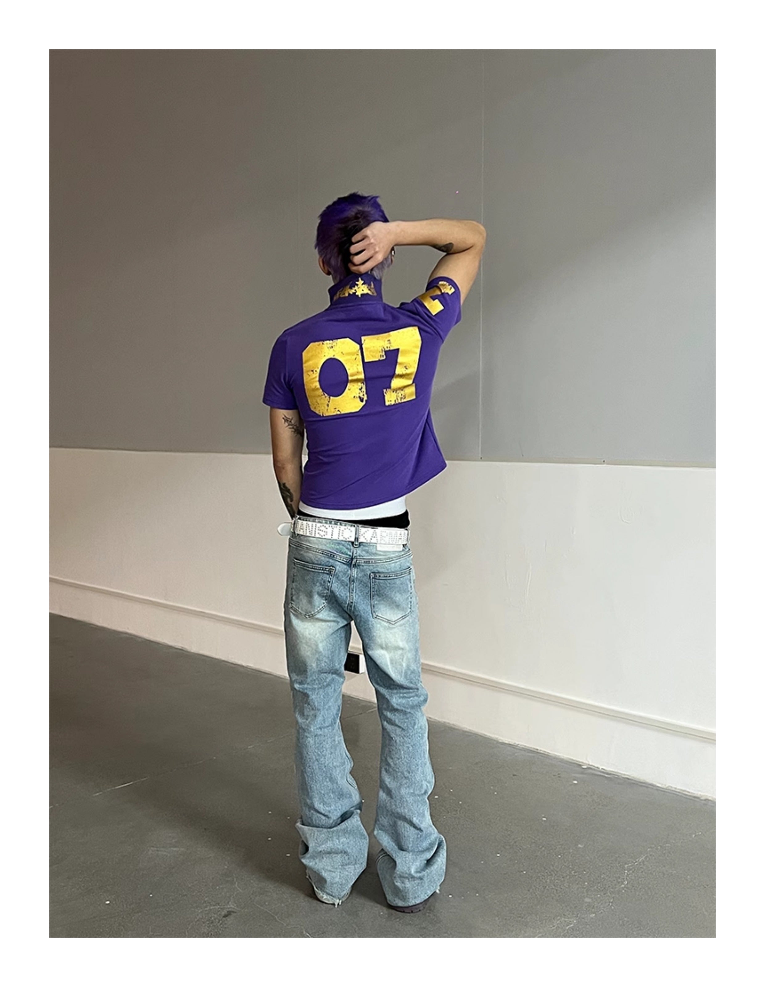 KARMANISTIC Embroidered and Printed Short Polo Shirt