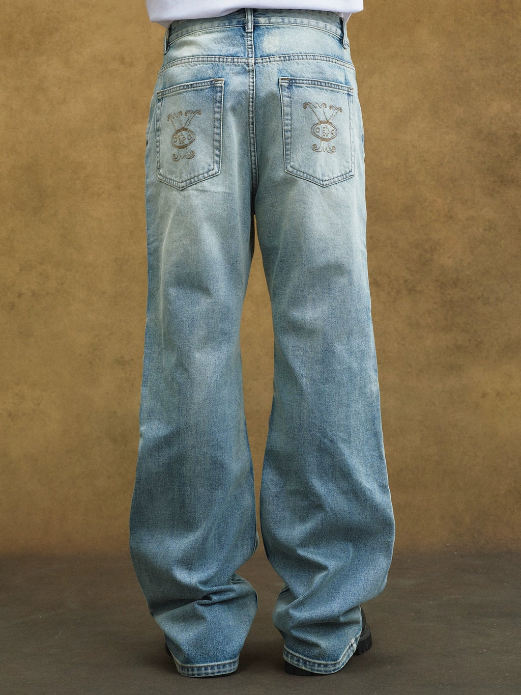 YADcrew Washed Whisker Jeans
