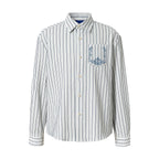 YADcrew Baroque Embroidered Striped Long Sleeve Shirt