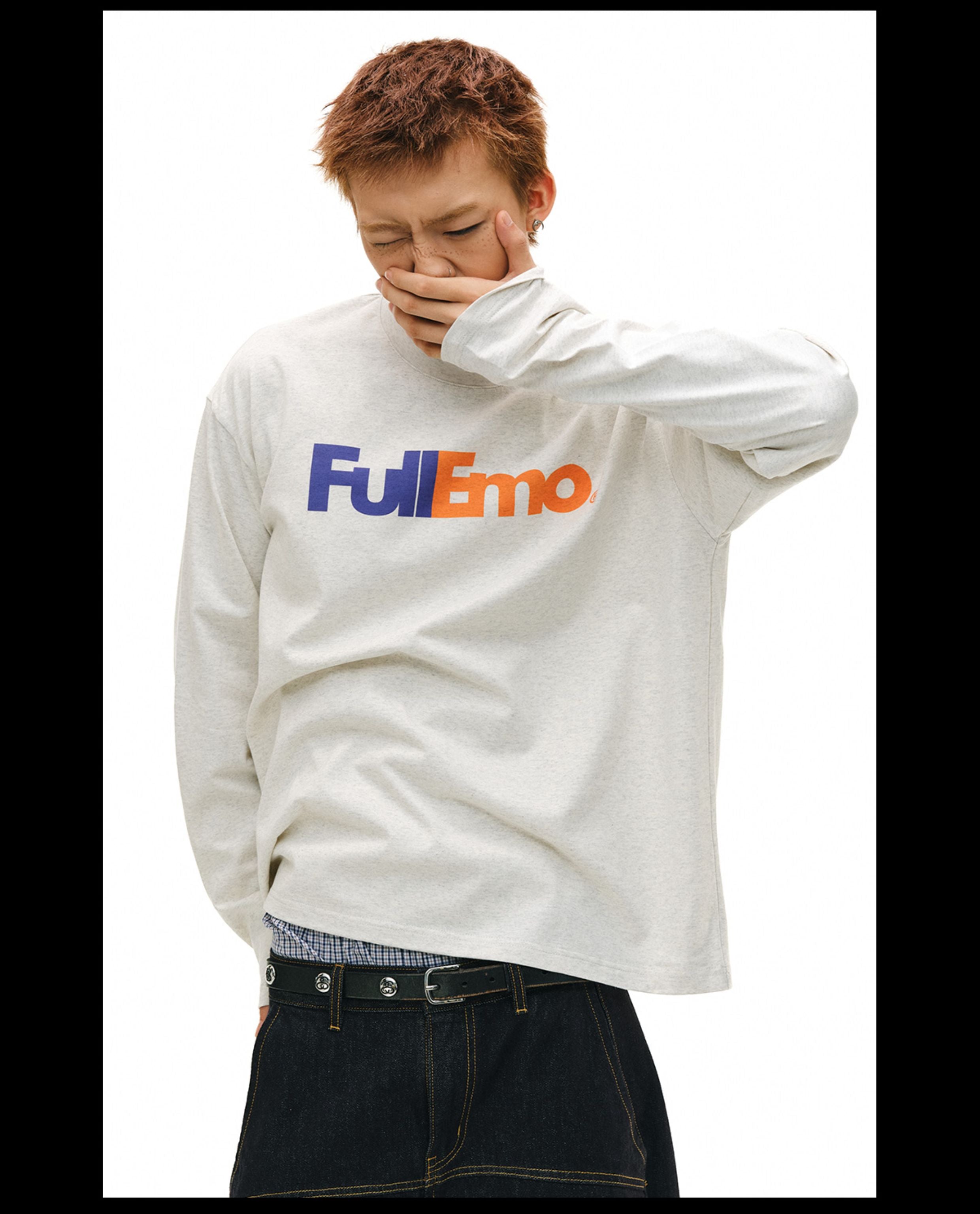 NOVACAM Vintage Playful Logo Long Sleeve Tee