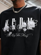 MEDM Beaded Rose Embroidery Logo Tee