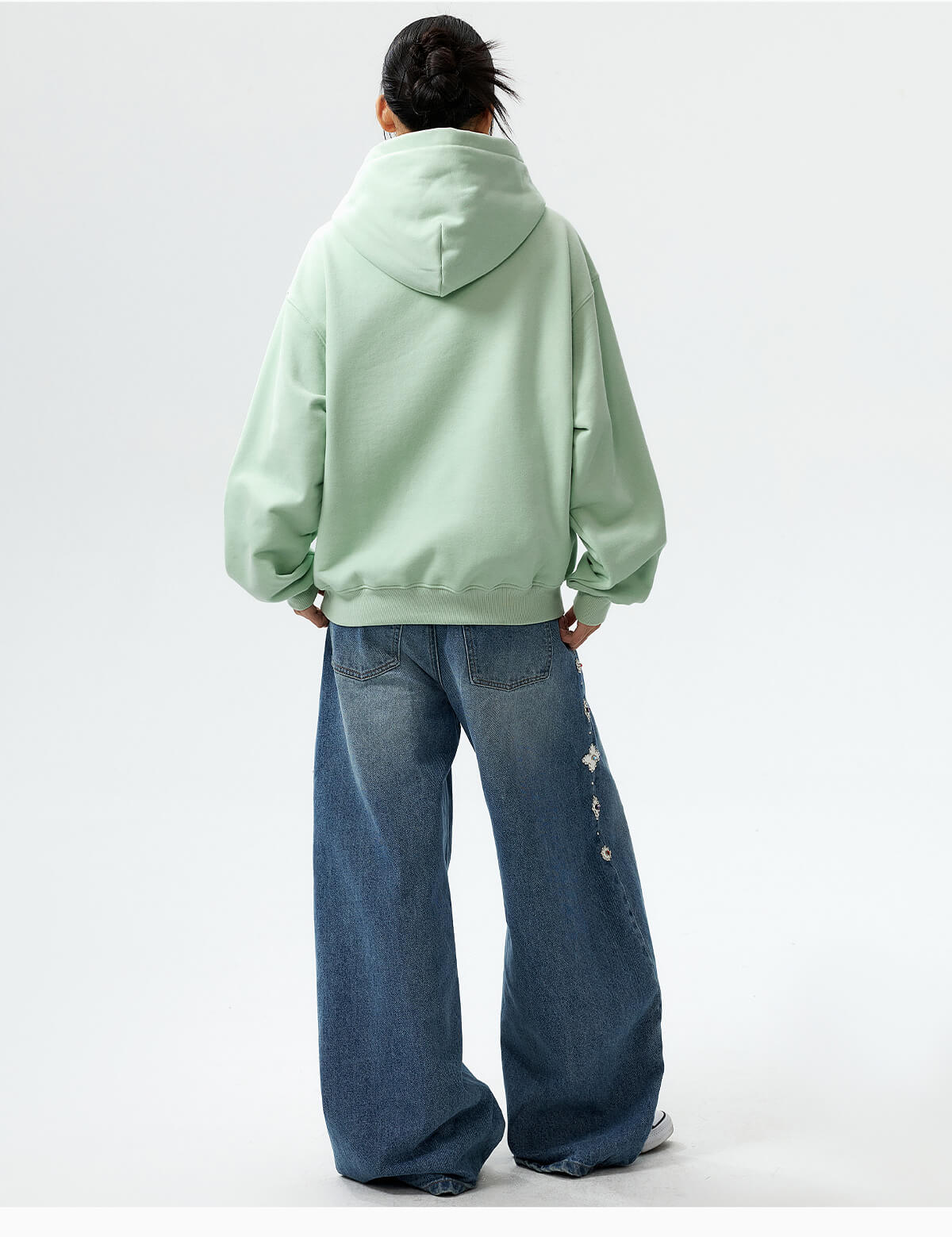 MEDM Mini Patchwork Floral Embroidered Hoodie