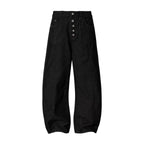 YADcrew Five Button Black Denim Baggy Jeans