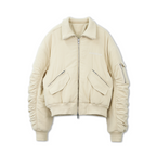 SOD Co. Beige Pilling Custom Pleated MA-1 Bomber Jacket