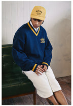 Remedy Embroidered V Neck Knit Sweater