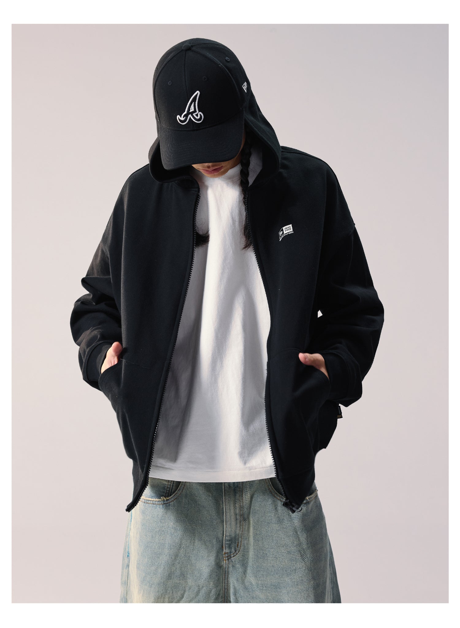 Remedy Baseball Cap Hood Zip Up Hoodie