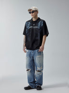 F2CE Washed X-ray Skeleton Print Polo