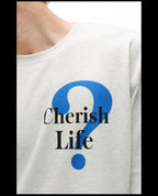 NOVACAM Question Mark Print Long Sleeve Tee