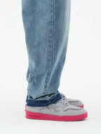 Harsh and Cruel Embroidered Logo Loose Washed Denim