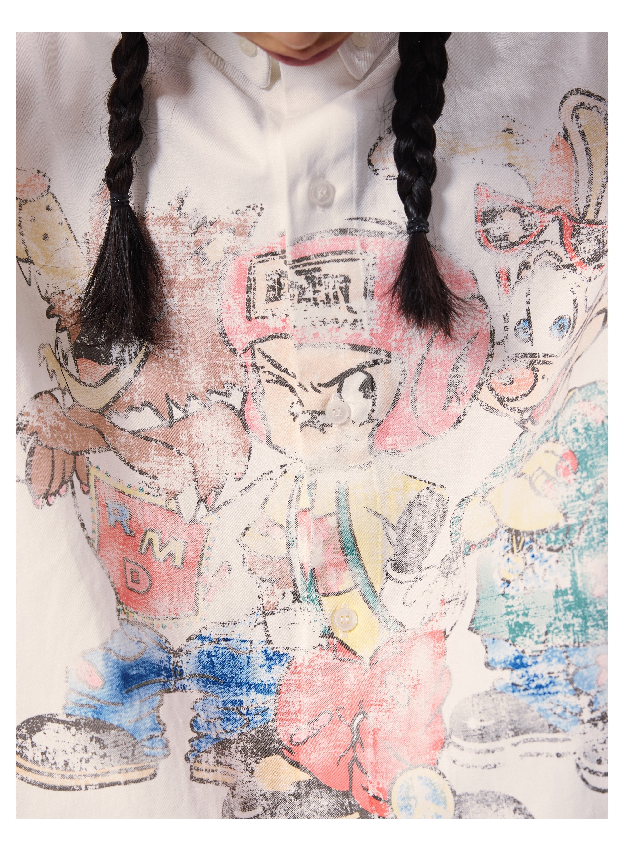 Remedy Cartoon Print Long Sleeve Shirt