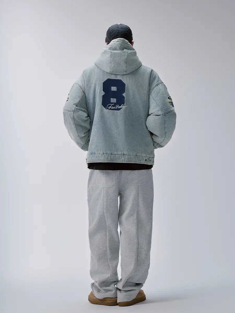F2CE Racing Embroidered Vintage Washed Denim Jacket