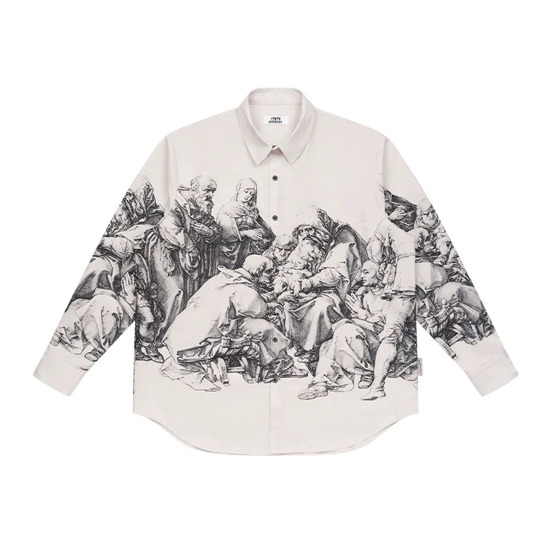 EMPTY REFERENCE Saint Son Print Long Sleeve Shirt