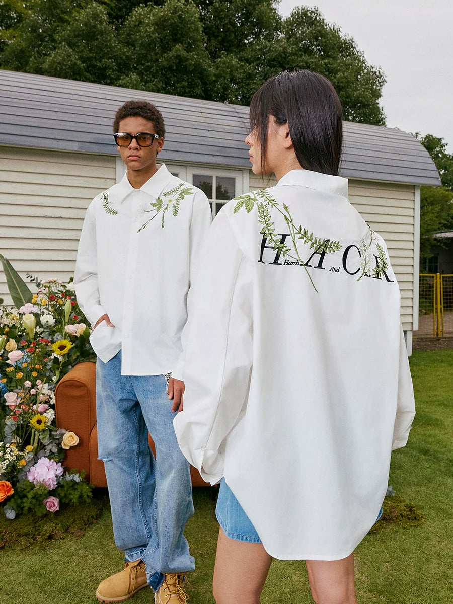 Harsh and Cruel Floral Embroidered Long Sleeve Shirt