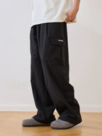 Harsh and Cruel Pleated Pocket Patchwork Cargo Pants