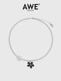 AWE The First Blooming Black Flowers Chain Necklace